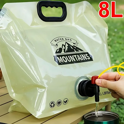 Sac à Eau Pliable pour l'Extérieur, Camping, Grande Capacité 8L