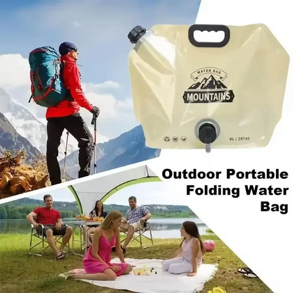 Sac à Eau Pliable pour l'Extérieur, Camping, Grande Capacité 8L